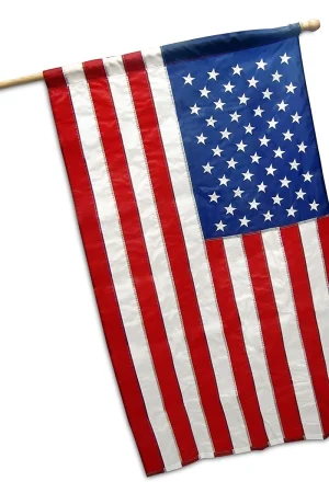 American USA US Flag 3x5 Ft Embroidered Stars Sewn Stripes Nylon Pole Sleeve