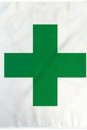 Medical Marijuana Green Cross Weed Leaf Cannabis Peace Flag 3X5 Rough Tex® 100D