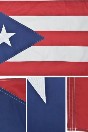 Puerto Rico 3' x 5' Ft Nylon Premium Outdoor Embroidered Double Sided Flag