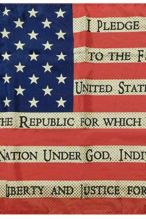 USA Pledge of Allegiance Vintage Tea Stained 100D 3x5 3'x5' Trump Flag Banner